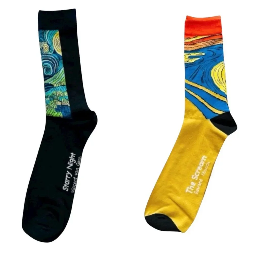 NEW Artist Series The Scream and Starry Night Novelty Sock Set